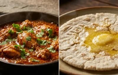 Chicken Kolhapuri with Jowar Bhakri