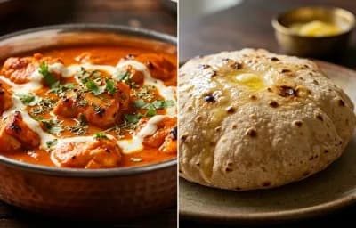 Chicken Tikka Masala with Phulka and Spiced Buttermilk