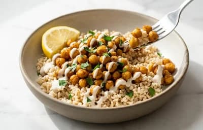 Chickpea Shawarma Bowl with Pickled Veg and Tahini Heart Healthy DASH
