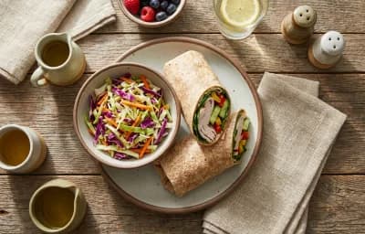 Fresh Turkey Wrap with Simple Cabbage Slaw
