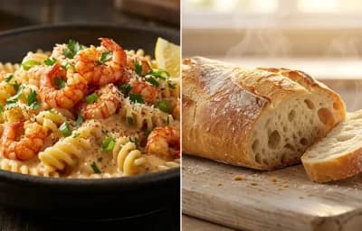 Crawfish Monica with French Bread