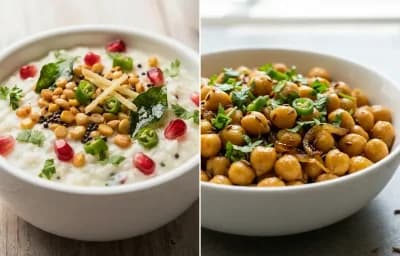 Curd Rice with Dry Chana with Papad