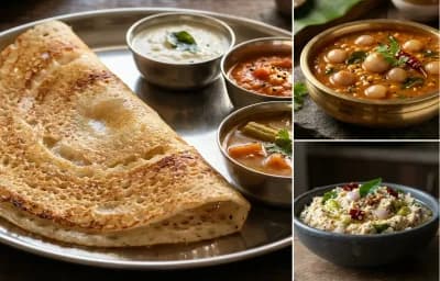 Dosa with Ulli Sambar and Thenga Chammanthi
