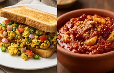 Egg Bhurji Sandwich with Cucumber Carrot Sticks With Mint Yogurt Dip and Garlic Chutney