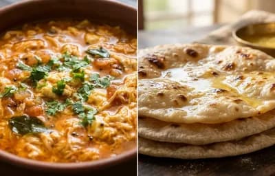 Egg Drop Curry (Shiryachi Amti) with Chapati
