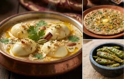Egg Korma with Bejar ki Roti and Mirchi ke Tapore