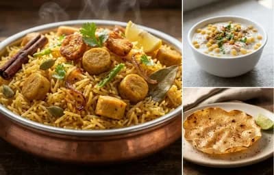 Gatte ka Pulao with Boondi Raita