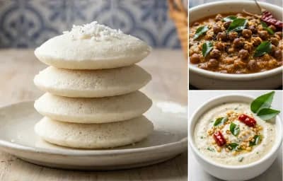 Goan Sanna with Chane Ghashi and Coconut Chutney
