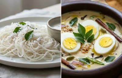 Idiyappam with Kerala Egg Stew