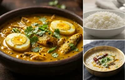 Jikha Aru Koni Anja, Steamed Basmati Rice and Mati Dail