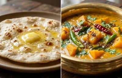 Jowar Roti with Kaddu ka Dalcha