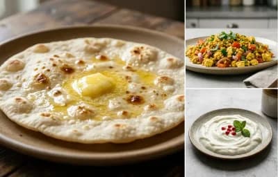 Jowar Roti with Kadhi, Vegan Tofu Bhurji and Plain Curd