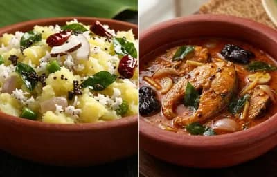 Kappa Puzhukku with Kerala Meen Vevichathu