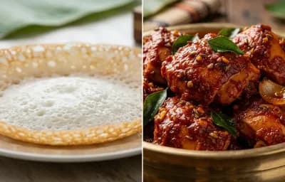 Kerala Appam with Chicken Ghee Roast