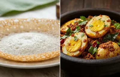 Kerala Appam with Mangalorean Egg Sukka