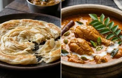 Kerala Parotta with Kerala Chicken Curry