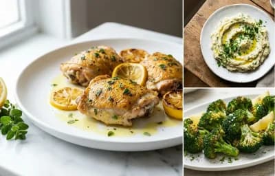 Lemon Oregano Chicken Thighs with Roasted Broccoli Type2 Diabetes Managed