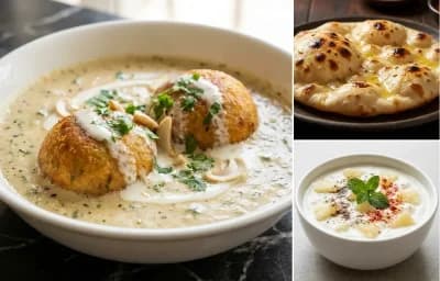 Malai Kofta White Gravy with Khamiri Roti and Pineapple Raita