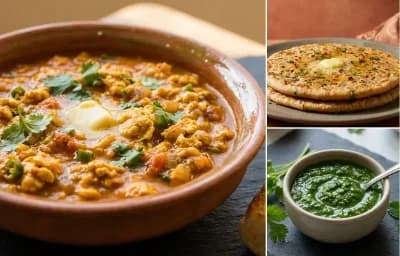 Marwari Anda Ghotala with Tikkar Roti and Coriander Mint Chutney