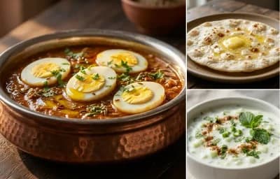 Marwari Egg Masala with Jowar Roti and Cucumber Raita
