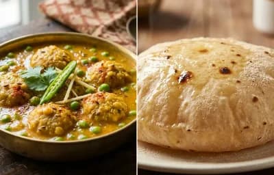 Matar Mangodi Sabzi with Phulka