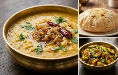 Moong Dal Tadka with Phulka and Karela Basar