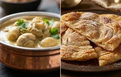 Mushroom Korma with Bakarkhani