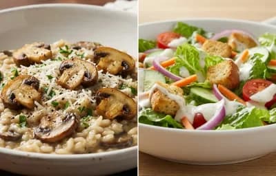 Mushroom Risotto with Side Salad