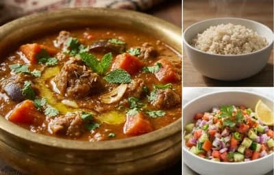 Mutton Dhansak with Steamed White Rice