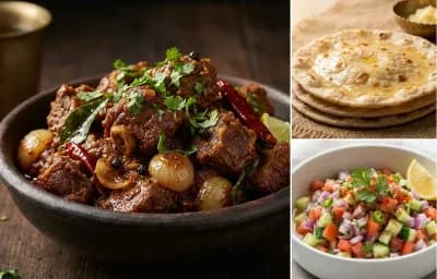 Mutton Sukka with Rotli
