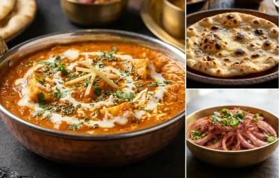 Paneer Lababdar with Tandoori Roti and Onion Salad