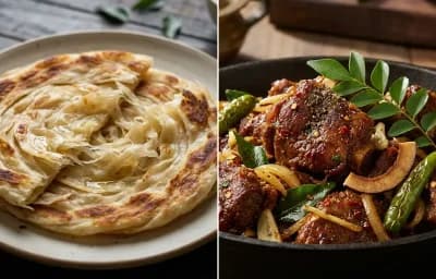 Parotta with Mutton Roast