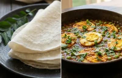 Pathiri with Egg Green Peas Curry