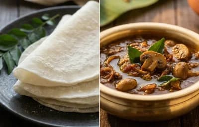 Pathiri with Mushroom Theeyal