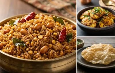 Puliyodharai with Egg Fry and Appalam