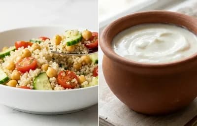 Quinoa Chickpea Bowl with Curd