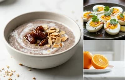 Ragi Porridge with Boiled Egg with Orange