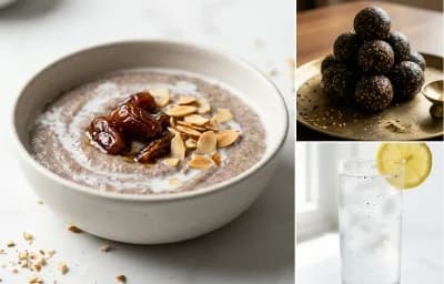 Ragi Porridge with Ellu Urundai with Coconut Water