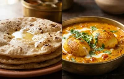 Roti with Dahi Anda Tarkari