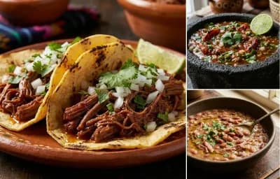 Shredded Beef Tacos with Restaurant-Style Salsa and Pinto Beans
