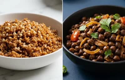 Tamarind Rice with Dry Kala Chana with Papad