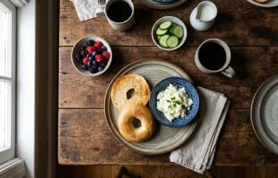Toasted Plain Bagel with Scrambled Egg Whites
