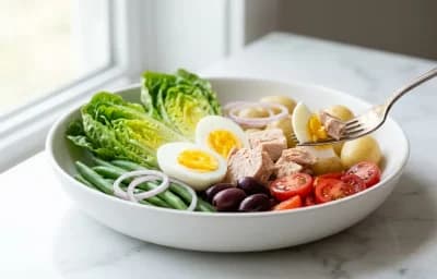 Tuna Nioise Salad with Boiled Egg and Lemon Vinaigrette