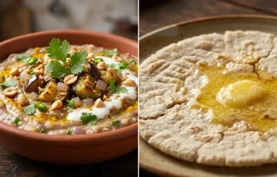 Vangyache Bharit with Jowar Bhakri