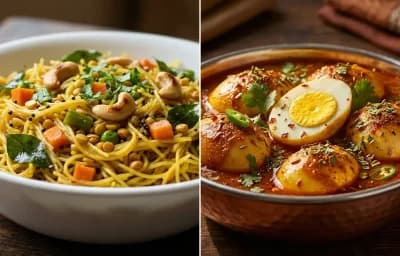 Vegetable Semiya with Egg Curry