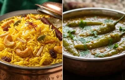 Zaffrani Pulao with Mirchi ka Salan