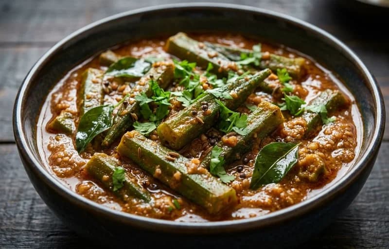 Bhendi ka Salan with Phulka - Recipe 1