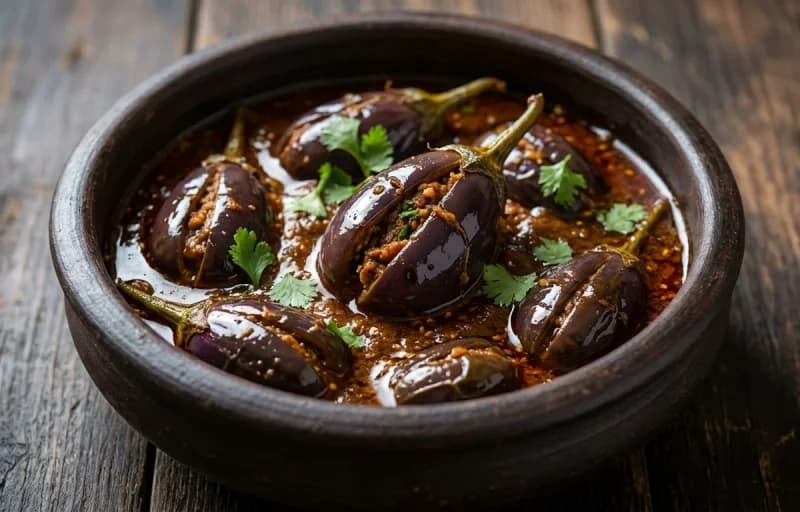 Ennai Kathirikai, Steamed Basmati Rice and Paruppu Thogayal - Recipe 1