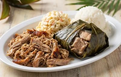 Mixed Plate with Kalua Pork and Lau Lau