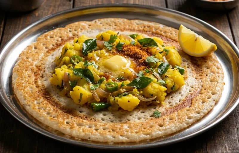 Open Dosa, Vegetable Uttapam Topping and Mint Chutney - Recipe 1